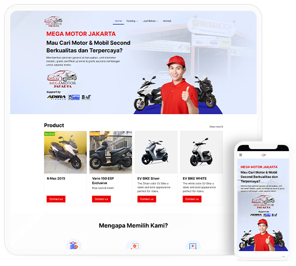 Website ecommerce mobil dan motor bekas